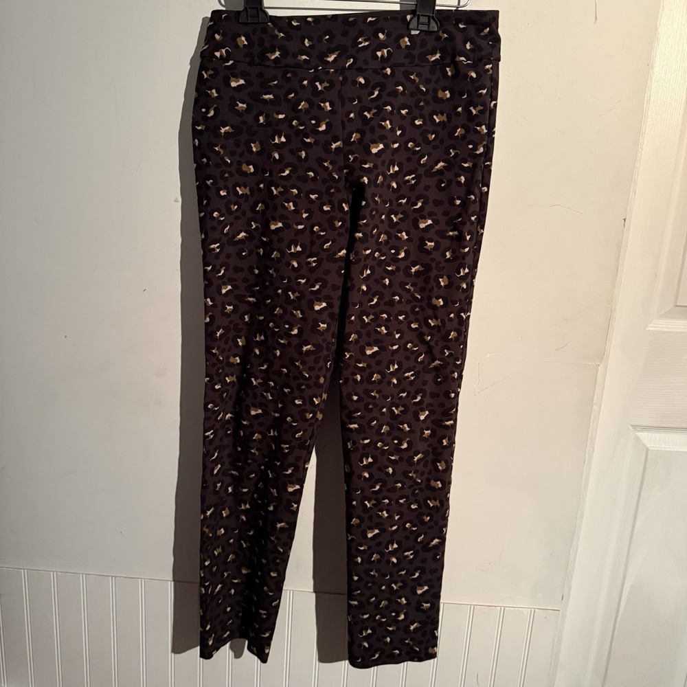 Tina Stephen's Size 10 Cropped Pull On Pants Leopard Print‎ Old Money Resort